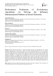 Performance Evaluation of Evolutionary Algorithms on Solving the Influence Maximization Problem in Social Networks