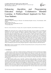 Enhancing Algorithm and Programming Education through Collaborative Blended Learning: A Problem-Based Approach for First-Year Students