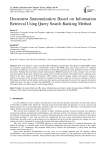 Document Summarization Based on Information Retrieval Using Query Search Ranking Method