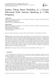 Surface Fitting Based Modelling of a Circular Microstrip Patch Antenna Operating at 3 GHz Frequency