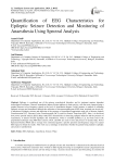 Quantification of EEG Characteristics for Epileptic Seizure Detection and Monitoring of Anaesthesia Using Spectral Analysis