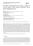 The Effect of Relocation the Country’s Capital on Poverty Rates Using System Dynamics (Case Study: Balikpapan City)