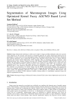 Segmentation of Mammogram Images Using Optimized Kernel Fuzzy AGCWD Based Level Set Method