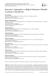 Innovative Approaches to Higher Education: Blended Learning in Kazakhstan