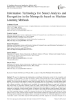 Information Technology for Sound Analysis and Recognition in the Metropolis based on Machine Learning Methods