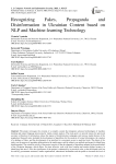 Recognizing Fakes, Propaganda and Disinformation in Ukrainian Content based on NLP and Machine-learning Technology