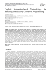 Explicit Instruction-based Methodology for Teaching Introductory Computer Programming