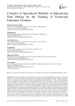 Complex of Specialized Methods of Educational Data Mining for the Training of Vocational Education Teachers