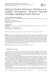 Enhancing Student Performance Prediction in E-Learning Environments: Advanced Ensemble Techniques and Robust Feature Selection