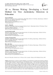 AI vs. Human Writing: Developing a Novel Method for Text Authenticity Detection in Education