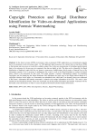 Copyright Protection and Illegal Distributor Identification for Video-on-demand Applications using Forensic Watermarking