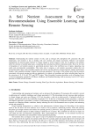 A Soil Nutrient Assessment for Crop Recommendation Using Ensemble Learning and Remote Sensing
