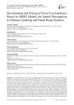 Development and Testing of Voice User Interfaces Based on BERT Models for Speech Recognition in Distance Learning and Smart Home Systems