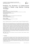Predicting the Occurrence of Cerebrovascular Accident in Patients using Machine Learning Technique