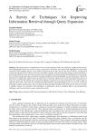 A Survey of Techniques for Improving Information Retrieval through Query Expansion