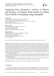 Analyzing Price Dynamics, Activity of Players and Reviews of Popular Indie Games on Steam Post-COVID-19 Pandemic using SteamDB