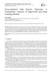 Cross-platform Fake Review Detection: A Comparative Analysis of Supervised and Deep Learning Models