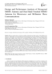 Design and Performance Analysis of Hexagonal MIMO Antenna and Dual Band Notched MIMO Antenna for Microwave and Millimeter Wave Communications