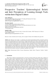 Prospective Teachers' Epistemological Beliefs and their Perceptions of Learning through Tools within their Digital Culture