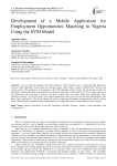 Development of a Mobile Application for Employment Opportunities Matching in Nigeria Using the SVM Model
