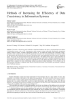 Methods of Increasing the Efficiency of Data Consistency in Information Systems