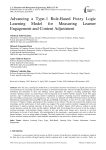 Advancing a Type-1 Rule-Based Fuzzy Logic Learning Model for Measuring Learner Engagement and Content Adjustment