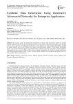 Synthetic Data Generation Using Generative Adversarial Networks for Enterprise Application
