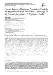 Human Resource Managers' Perceptions Towards the Implementation of Blockchain Technology in the Automobile Industry: A Qualitative Study