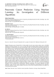 Pancreatic Cancer Prediction Using Machine Learning: An Investigation of Different Algorithms