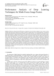Performance Analysis of Deep Learning Techniques for Multi-Focus Image Fusion