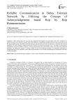 Reliable Communication in Delay Tolerant Network by Utilizing the Concept of Acknowledgement based Hop by Hop Retransmission