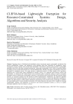 CLEFIA-based Lightweight Encryption for Resource-Constrained Systems: Design, Algorithms and Security Analysis