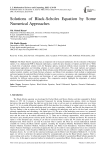 Solutions of Black-Scholes Equation by Some Numerical Approaches