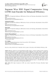 Segment Wise EEG Signal Compression Using LSTM Auto Encoder for Enhanced Efficiency