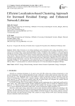 Efficient Localization-based Clustering Approach for Increased Residual Energy and Enhanced Network Lifetime