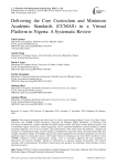Delivering the Core Curriculum and Minimum Academic Standards (CCMAS) in a Virtual Platform in Nigeria: A Systematic Review
