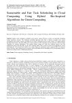 Sustainable and Fair Task Scheduling in Cloud Computing Using Hybrid Bio-Inspired Algorithms for Green Computing