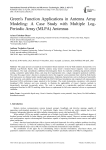 Green's Function Applications in Antenna Array Modeling: A Case Study with Multiple Log- Periodic Array (MLPA) Antennas