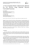 A Novel Quantum-Based Authentication Method for IoT Devices using Quantum Physical Unclonable Functions