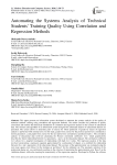 Automating the Systems Analysis of Technical Students' Training Quality Using Correlation and Regression Methods