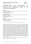 DistilBERT-based Text Classification for Learning Style Identification Based on the Felder-Silverman Model