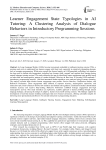 Learner Engagement State Typologies in AI Tutoring: A Clustering Analysis of Dialogue Behaviors in Introductory Programming Sessions