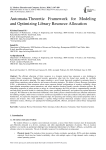 Automata-Theoretic Framework for Modeling and Optimizing Library Resource Allocation