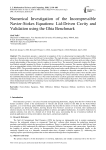 Numerical Investigation of the Incompressible Navier-Stokes Equations: Lid-Driven Cavity and Validation using the Ghia Benchmark