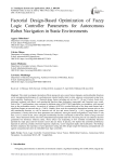 Factorial Design-Based Optimization of Fuzzy Logic Controller Parameters for Autonomous Robot Navigation in Static Environments