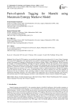 Part-of-speech Tagging for Marathi using Maximum Entropy Markove Model