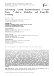 Scholarship Award Recommendation System Using Predictive Modeling and Ensemble Learning