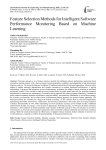 Feature Selection Methods for Intelligent Software Performance Monitoring Based on Machine Learning
