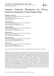 Integrity Checking Mechanism for Privacy-Preserved Auditing of Cloud Shared-Data