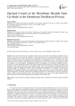 Optimal Control of the Membrane Module Start-Up Mode in the Membrane Distillation Process
